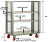 2-Sided Steel Shelf Cart with Two Adjustable Shelf thumbnail