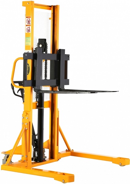 Nykelift Straddle Legs Stacker 2200lbs Capacity 63 Lift Height Adjustable Fork Width from 7.9 to 37.4 