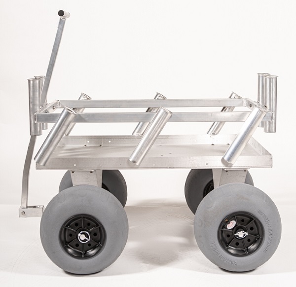 Aluminum Beach and Fishing Wagon with 10 Angled Rod Holders