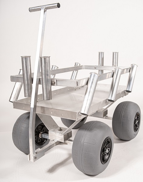 Aluminum Beach and Fishing Wagon with 10 Angled Rod Holders