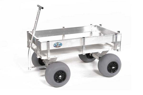 Blue Aluminum Fishing Wagon Cart Lightweight Beach Trolley For Fishing