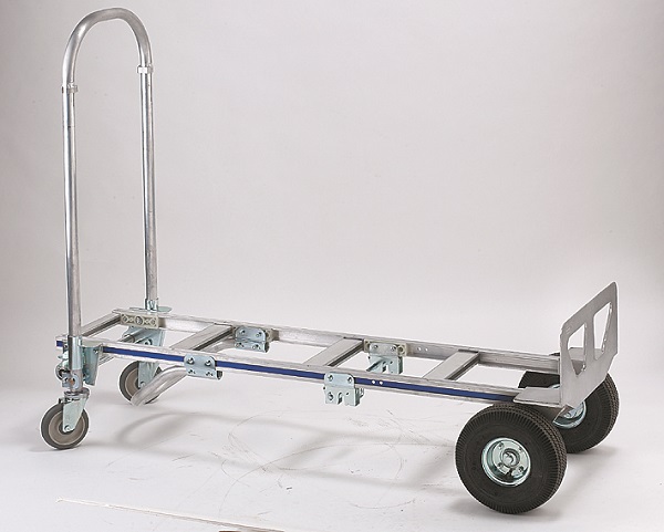 Minmin Hand cart Color : B 90x60 Trolley Van Double Shaft Rubber Wheel Steel cart Home Trolley Mute Pull Truck Four Wheel Folding Trailer