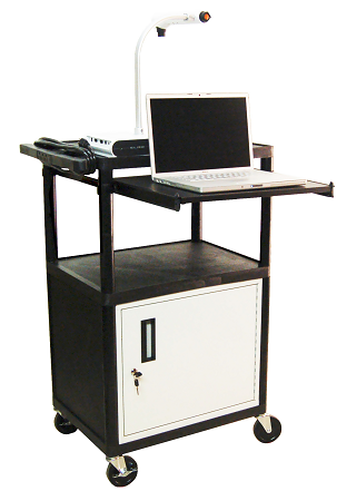 Laptop Work Station with Front Pull Out Shelf and cabinet