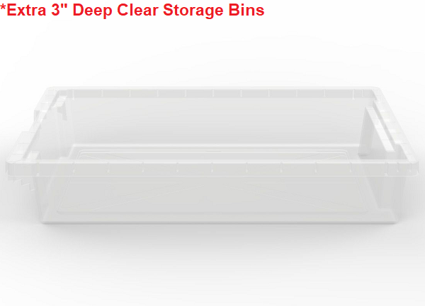 Luxor MBS-BIN-4L-CL - Stackable Clear Storage Bins (4 Large)