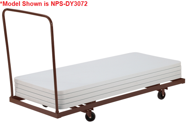 Interion Multi-Use Table Transport Dolly Cart - Brown - 10 Table