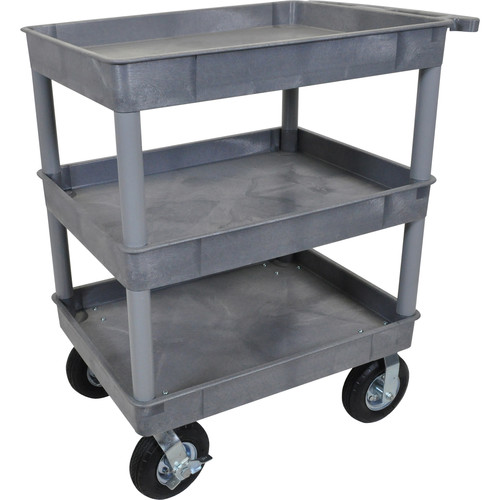 Heavy-Duty Service Utility Cart: Steel, Gray