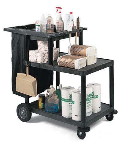 3 Shelf Janitor Cart