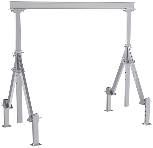 10 Foot Wide Adjustable Height and Leveling Stationary Aluminum Gantry Cranes 2000lb Capacity