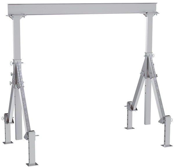 10 Foot Wide Adjustable Height and Leveling Stationary Aluminum Gantry Cranes 4000lb Capacity