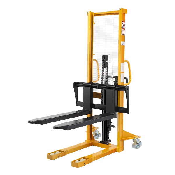 Manual Stacker 1100lbs 63" Lift Height Adjustable Fork 