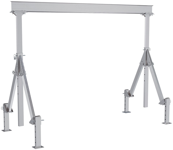 12 Foot Wide Adjustable Height and Leveling Aluminum Gantry Cranes 2000lb Capacity