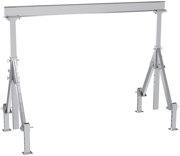 12 Foot Wide Adjustable Height and Leveling Aluminum Gantry Cranes 4000lb Capacity