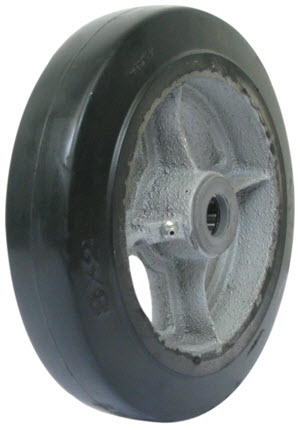 Wesco 8" x 2" Cast Iron Moldon Rubber Wheel