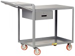 2 Steel Flush Top Shelf Order-Picking Cart with Storage Drawer