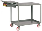 2 Steel Flush Top Shelf Order-Picking Cart with Storage Pocket
