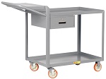 2 Steel Lip Edge Shelf Order-Picking Cart with Storage Drawer