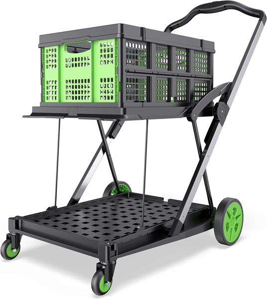 2-Shelf Folding & Compact Platform Cart