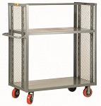 2-Sided Steel Shelf Cart with Adjustable Shelf