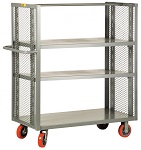 2-Sided Steel Shelf Cart with Two Adjustable Shelf