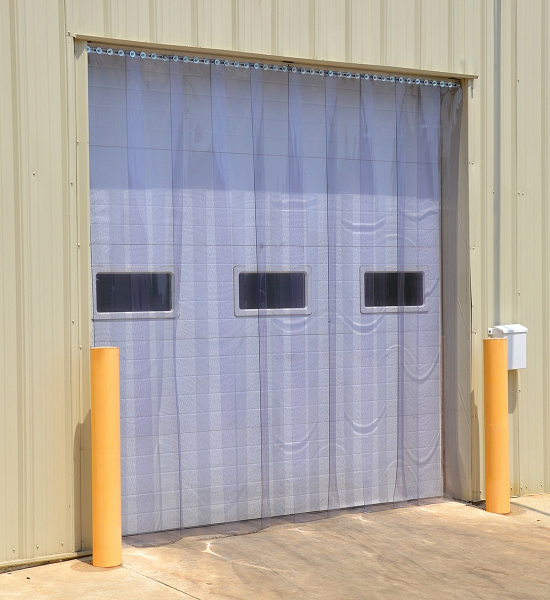 20 Ft Wide x 18 Ft Tall Clear Plastic Strip Door - Header Mount