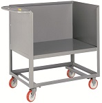3-Sided Steel Box Platform Cart with Open Base - 2,000 lbs Capacity