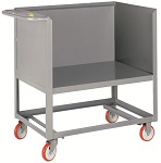 3-Sided Steel Box Platform Cart with Open Base - 1,200 lbs Capacity