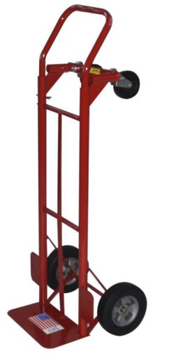 Steel Convertible Hand Truck W/ 8" Solid Puncture Proof Tires