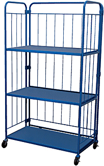 3 Shelf Enclosed Wire Cage Stock Cart