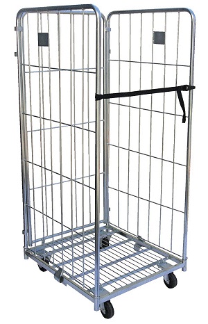 3 Sided Folding Steel Wire Cage Cart