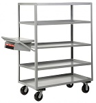 5 Heavy Duty Lip-Up Shelf Cart - 3600 lbs Capacity