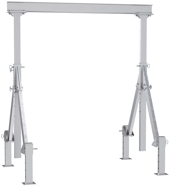8 Foot Wide Adjustable Height and Leveling Aluminum Gantry Cranes 2000lb Capacity