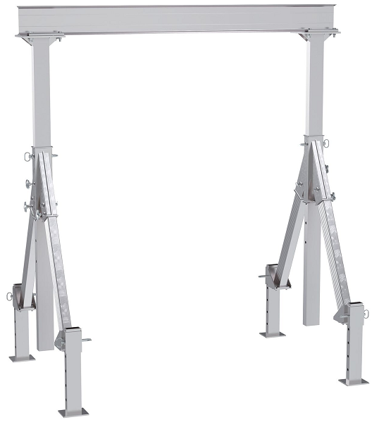 8 Foot Wide Adjustable Height and Leveling Aluminum Gantry Cranes 4000lb Capacity