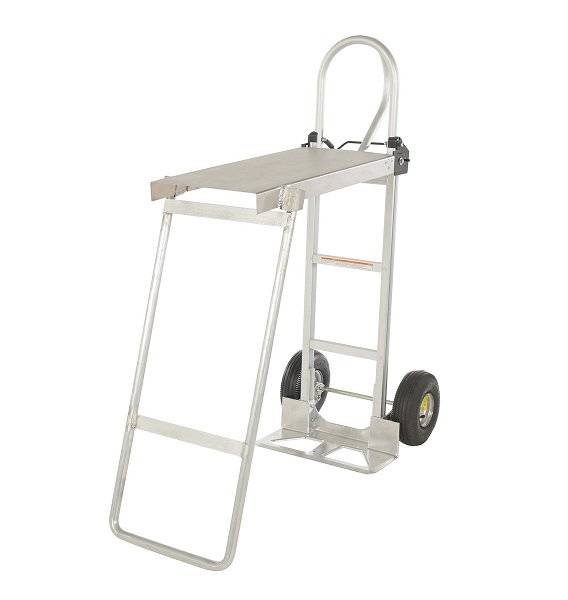 Aluminum Hand Truck with Fold-Down Platform and 10" Pneumatic Tires