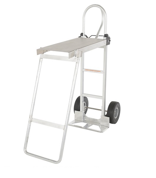 Aluminum Hand Truck with Fold-Down Platform and 10" Urethane Tires
