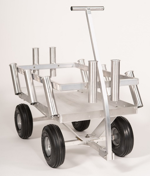Aluminum Beach Fishing Cart Trolley with Wagon-Rod Holders & Wheel