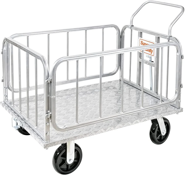 Aluminum Cart with Removable Panels and 8" Casters - 1200 lbs Load Capacity