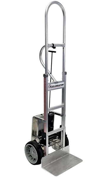 Battery-Powered Hand Truck with Brake and Vertical Grip Handle