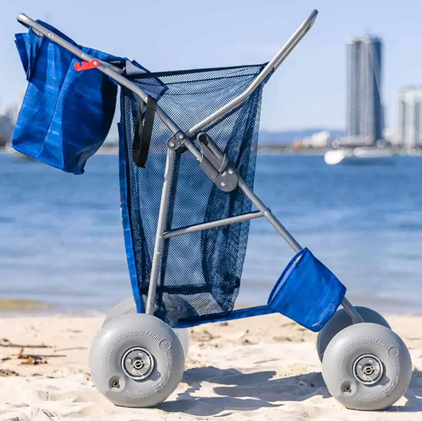 Foldable Beach Cart with 24 CM Soft Sand Wheels