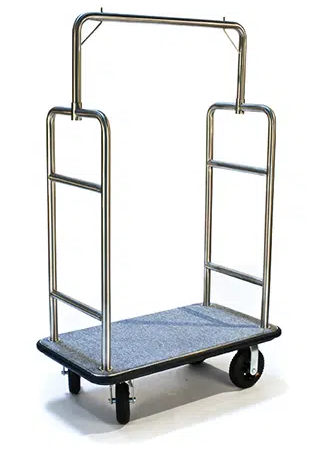 CSL Single Curved Bar Top Bellman Cart-Steel/Grey 