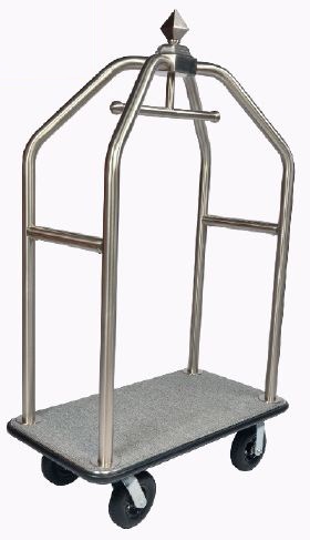 CSL Luxury Bellman Cart-Steel Uprights Gray Carpet