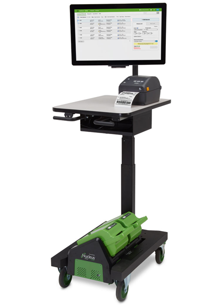 Compact Height Adjustable Powered Computer Cart