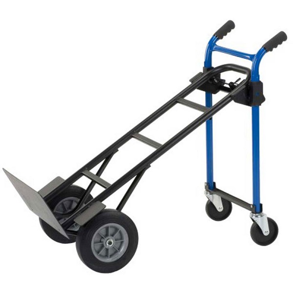Convertible 4-in-1 Steel Hand Truck with 10" Rubber Wheels