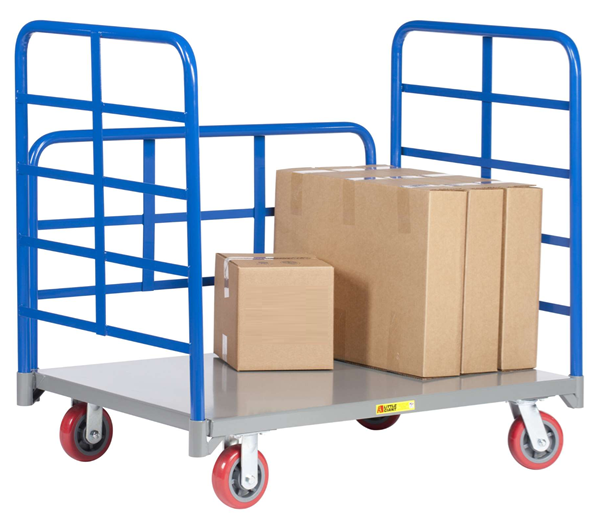 Double End Rack Steel Platform Cart with Side Rack