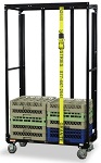 Double Stack Glassware and Dishware Rack Dolly with Steel Uprights