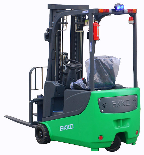 Ekko Power Drive and Lift 3 Wheel Forklift 189" Lift 3300lb Capacity with Lithium-Ion Battery