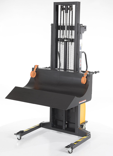 Electric-Powered Lift Straddle Stacker for Roll Materials - 120" Lift