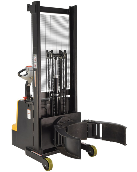 Electric-Powered Lift Walkie Stacker for Drums with Vertical Drum Gripper & Rotator