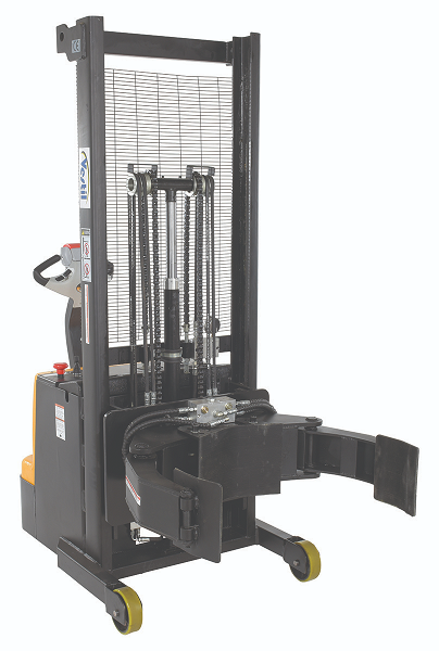 Electric-Powered Lift Walkie Stacker for Roll Materials with Vertical Roll Gripper/Rotator