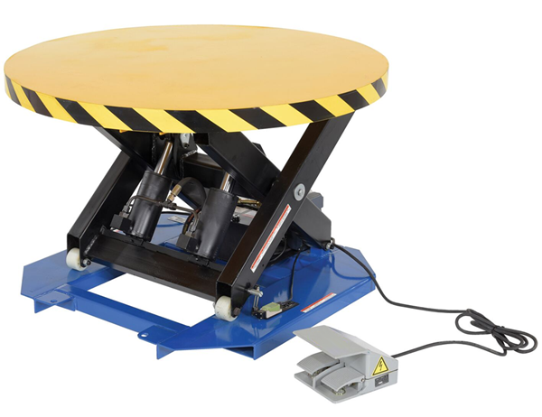 Electric-Powered Stationary Lift Table with Manual Rotation
