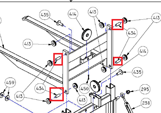 Roller Shaft Replacement For Escalera Fork Hand Trucks